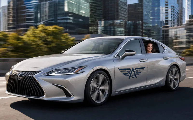 Lexus ES300h driving through Sydney CBD